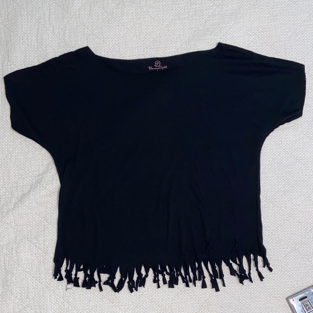 Black Fringe Top by [Brand]